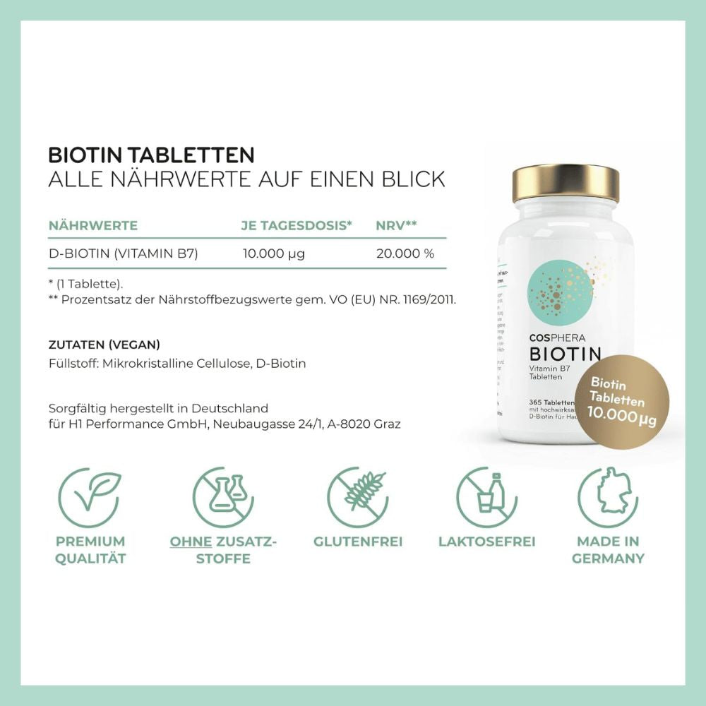 Cosphera Biotin Tabletten für Haut und Haare · 365 Stück – Bild 4
