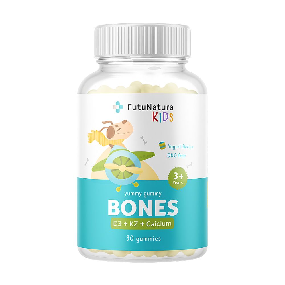 FutuNatura Bones für Kinder zur Stärkung von Knochen und Zähnen · 30 Gummibonbons