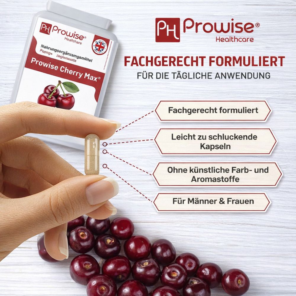 Prowise Healthcare Cherry Max+ 2100 mg Montmorency Cherry · 90 Kapseln – Bild 2