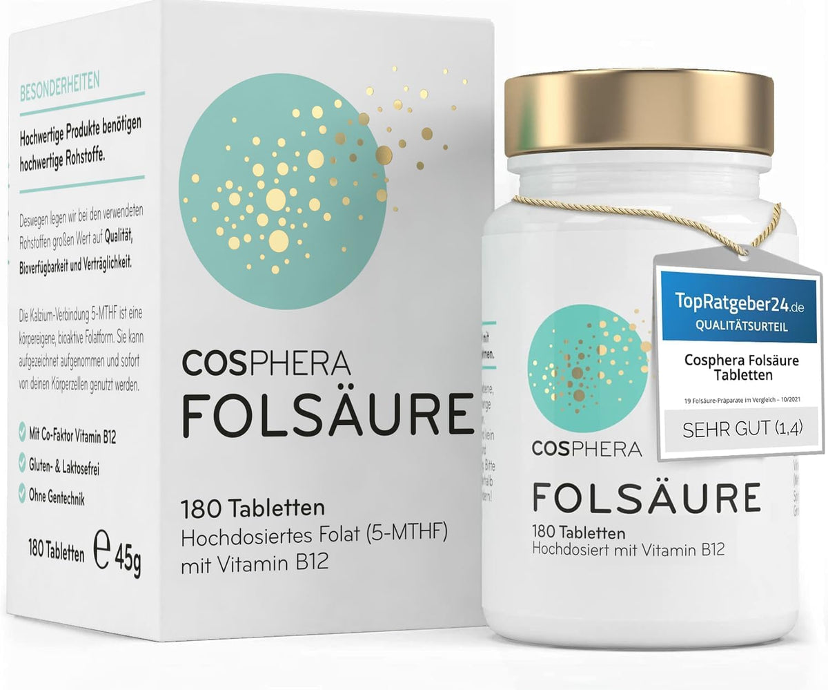 Cosphera Folsäure Tabletten für Schwangere · 180 Stück