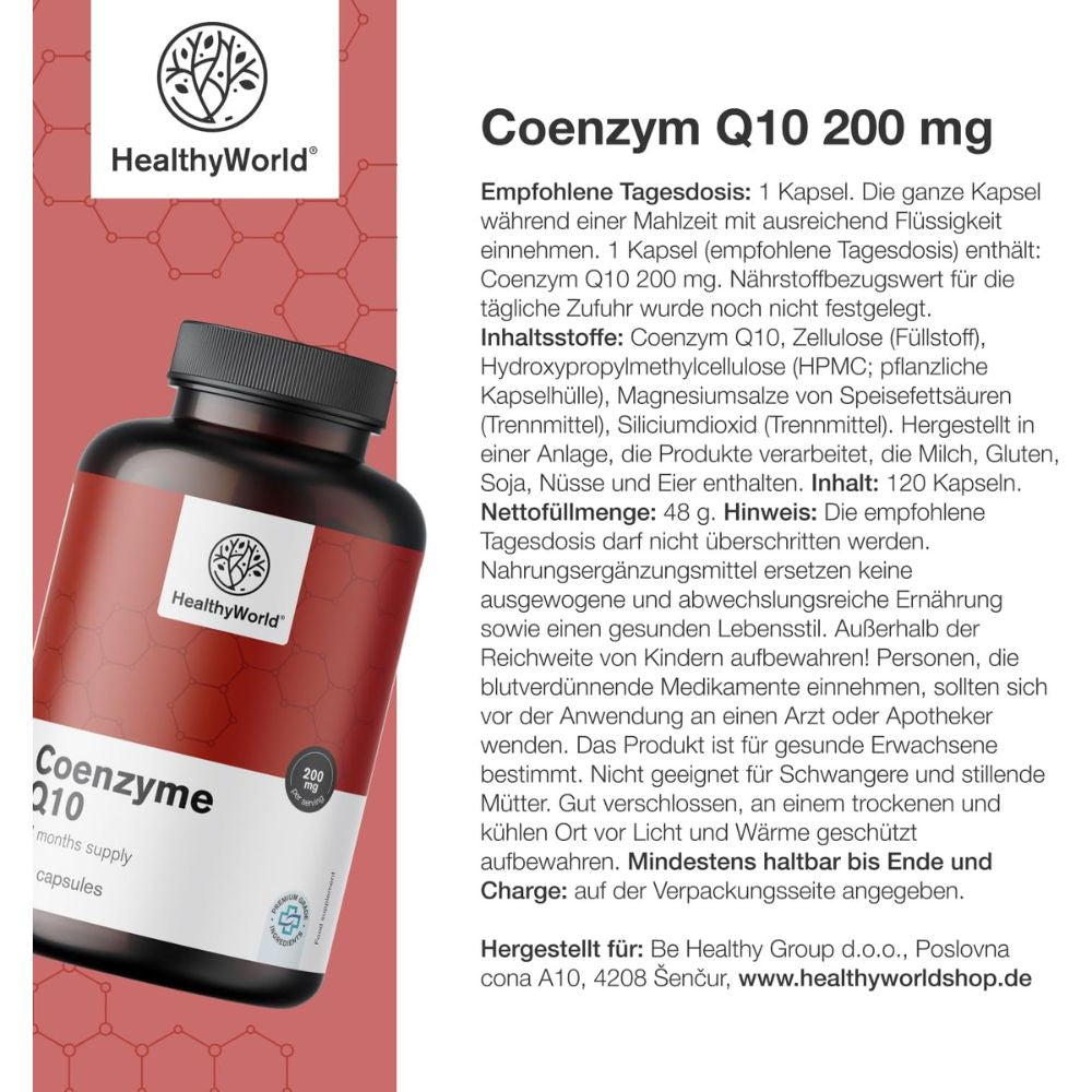 HealthyWorld Coenzym Q10 200 mg für Lungen, Leber & Herz · 120 Kapseln – Bild 5