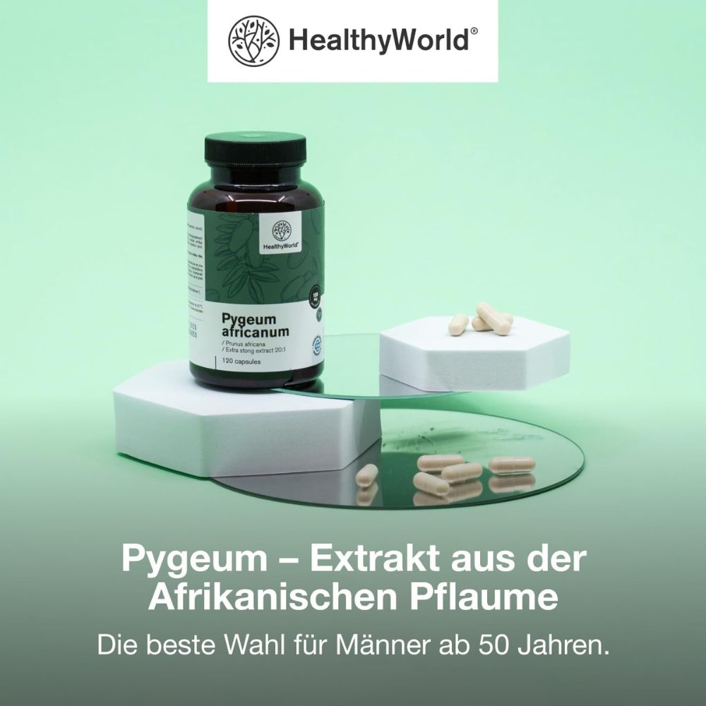 HealthyWorld Pygeum · Extrakt aus afrikanischem Pflaumenbaum · 120 Kapseln – Bild 6