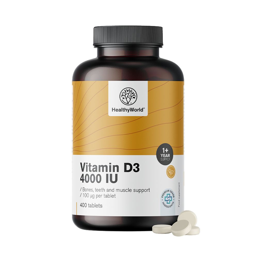 HealthyWorld Vitamin D3 4000 IE für gestärktes Immunsystem · 400 Tabletten