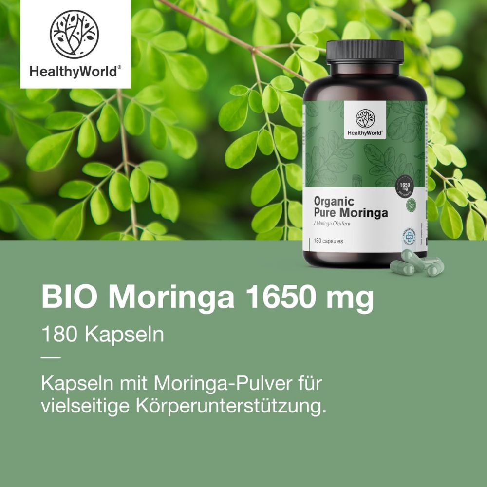 HealthyWorld | BIO Moringa 1650 mg - 180 Kapseln