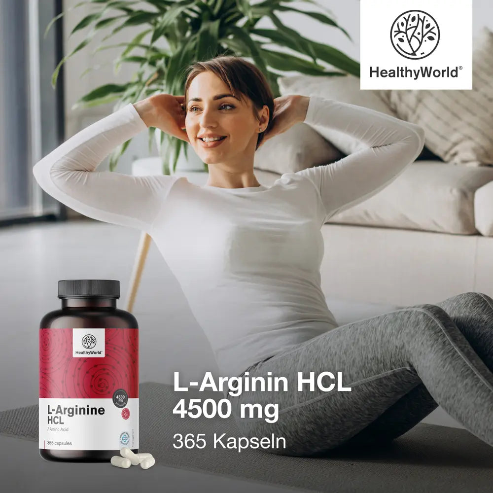 HealthyWorld L-Arginin HCL 4500 mg für Aktive, Männer und Senioren · 365 Kapseln – Bild 5