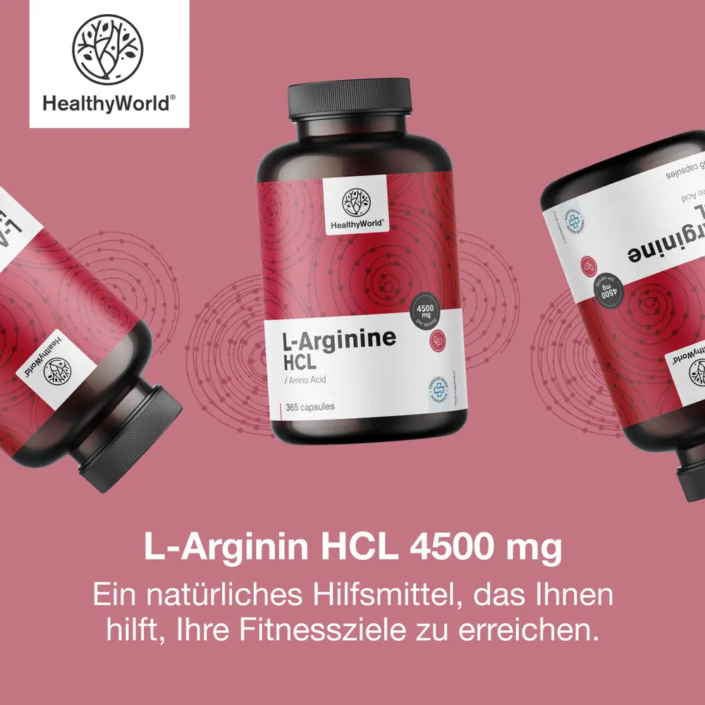 HealthyWorld L-Arginin HCL 4500 mg für Aktive, Männer und Senioren · 365 Kapseln – Bild 6