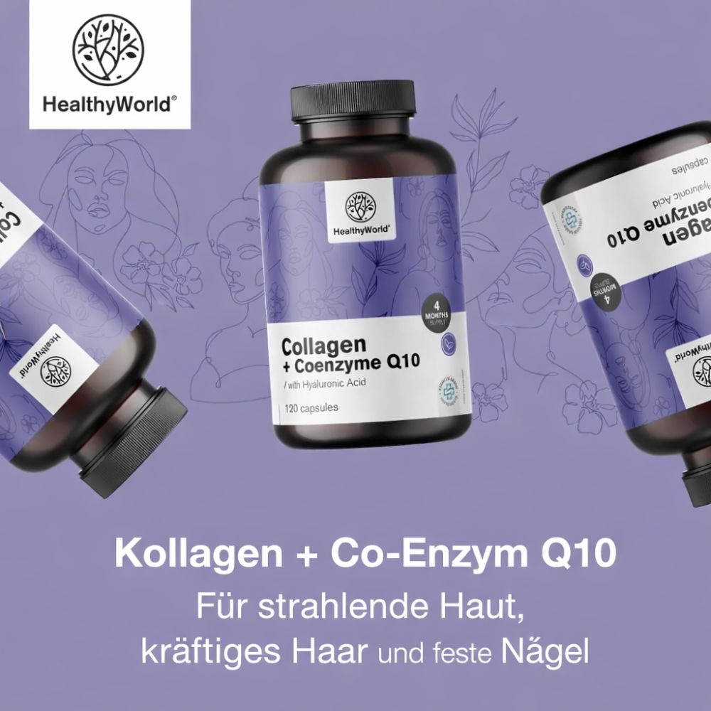 HealthyWorld Kollagen + Coenzym Q10 für gesundes Haar, Nägel und Haut · 120 Kapseln – Bild 5