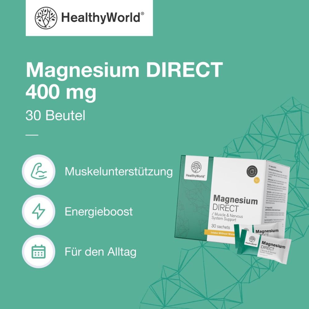 HealthyWorld Magnesium DIRECT 400 mg · 30 Beutel – Bild 4