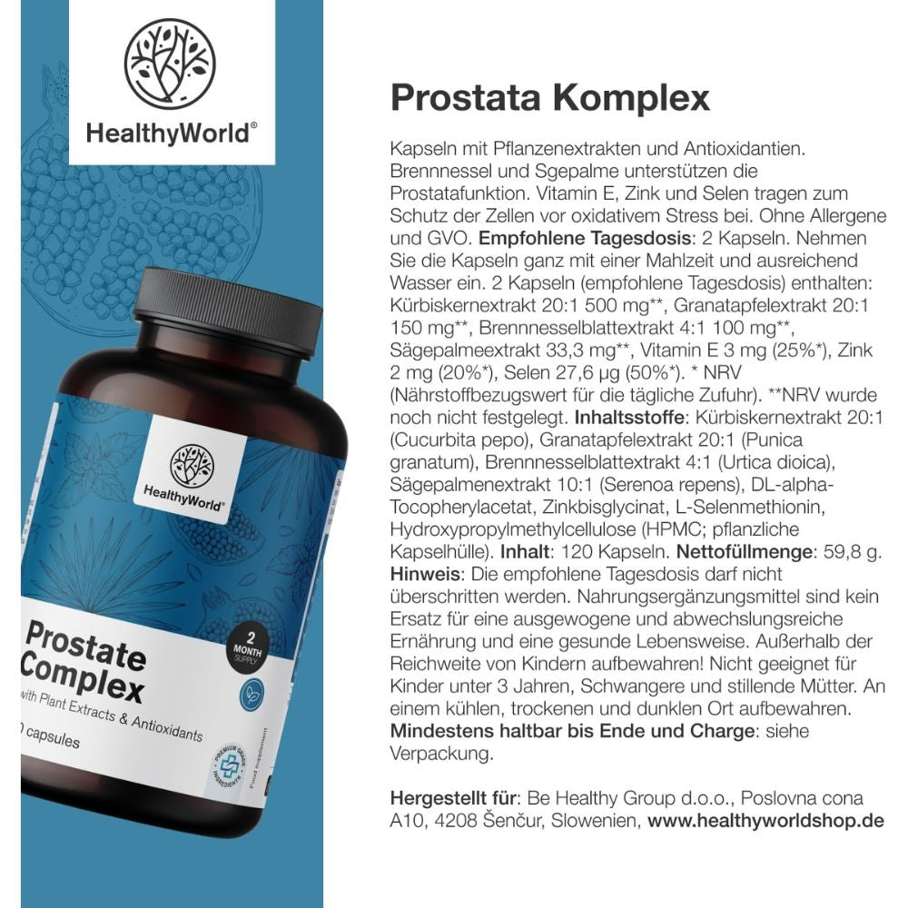 HealthyWorld Prostata-Komplex für Harnfunktion und Sexualität · 120 Kapseln – Bild 5