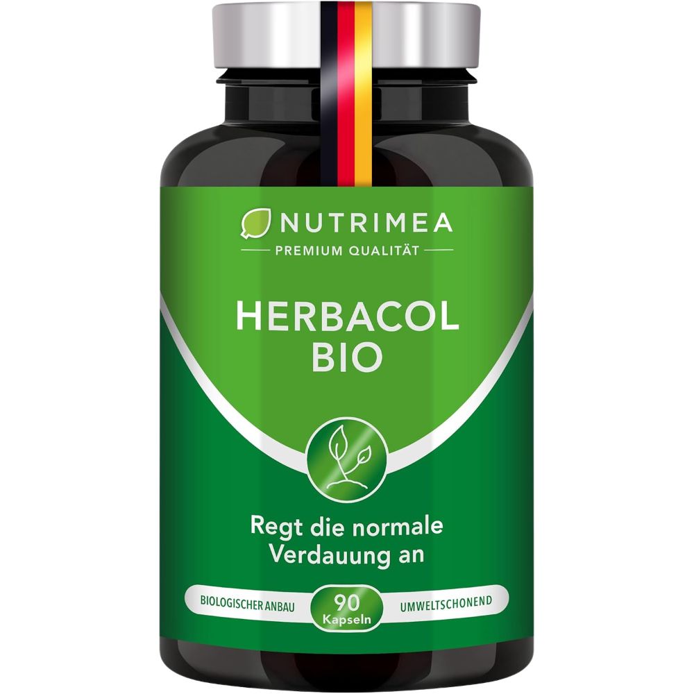 Nutrimea Herbacol Bio · Darmkur mit Flohsamenschalen, Fenchel, Aloe Vera, Kümmel & Inulin · 90 Kapseln
