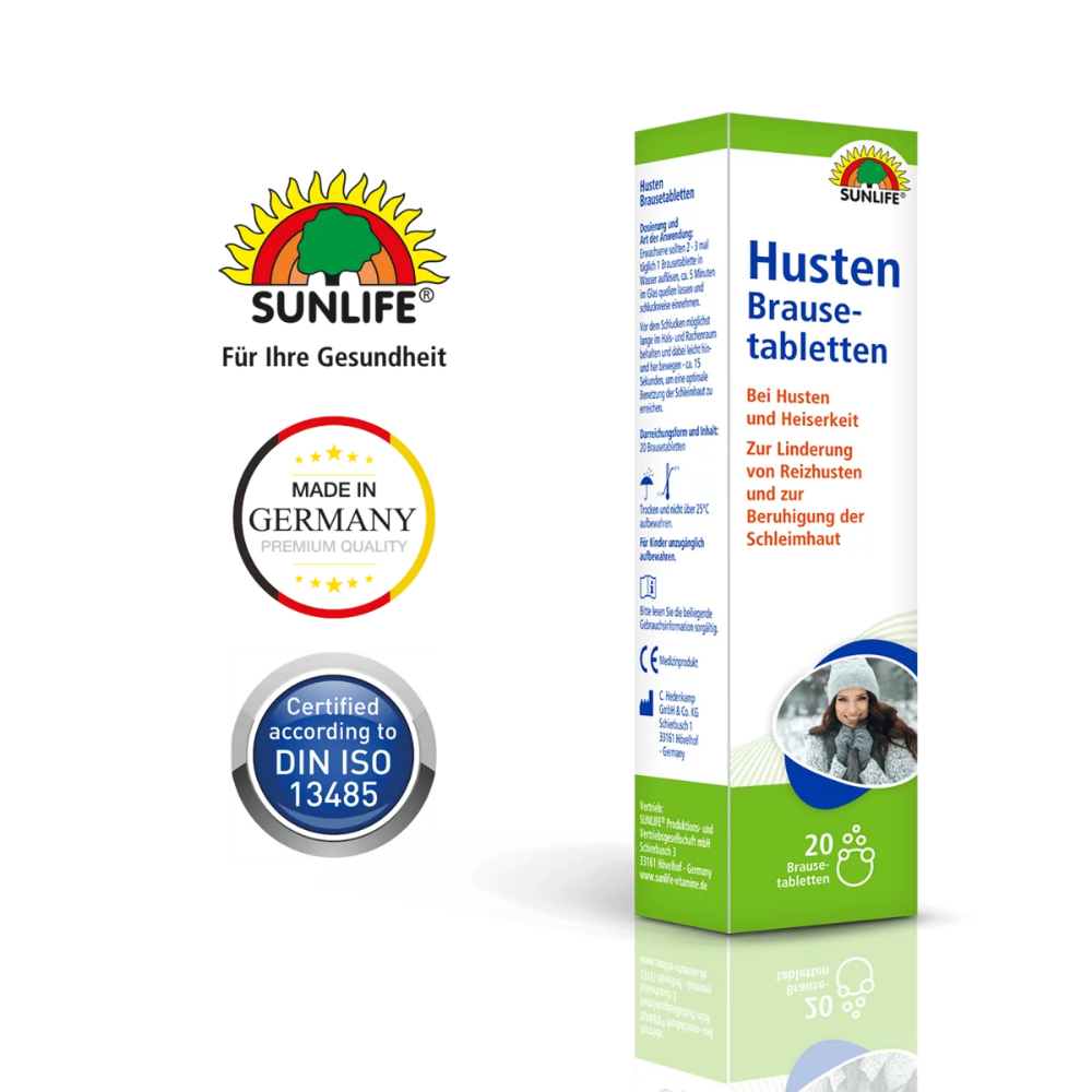 Sunlife | Husten Brausetabletten mit Acacia Senegal - 20 Stück