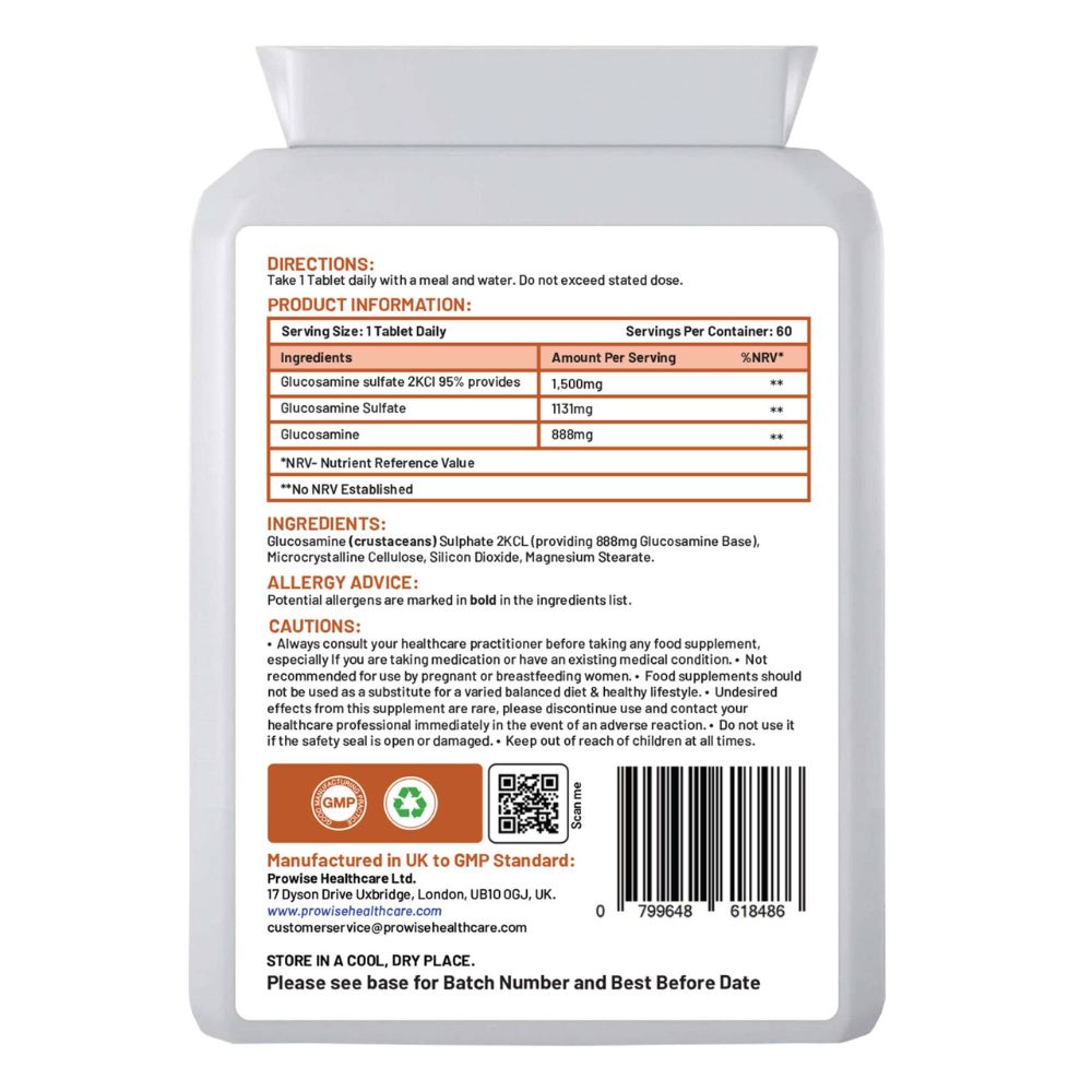 Prowise Healthcare Joint Care+ Glucosaminsulfat 2KCL 1500 mg · 60 Tabletten – Bild 6