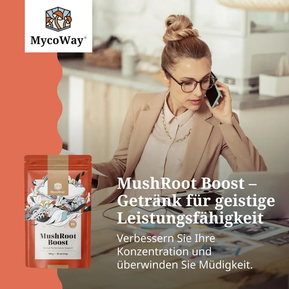 MycoWay MushRoot Boost · Getränk für geistige Leistungsfähigkeit · 100g – Bild 2