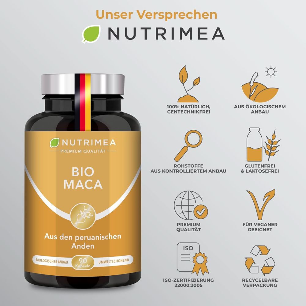 Nutrimea Bio Maca ein echter Energie-Booster · 90 Kapseln – Bild 6