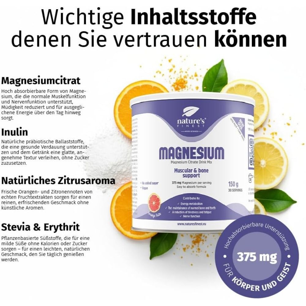 Nature's Finest Magnesium für Muskeln, Knochen & Energie – Bild 3