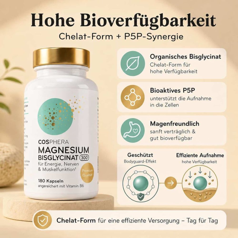 Cosphera Magnesium Bisglycinat 300 · 180 Kapseln – Bild 4
