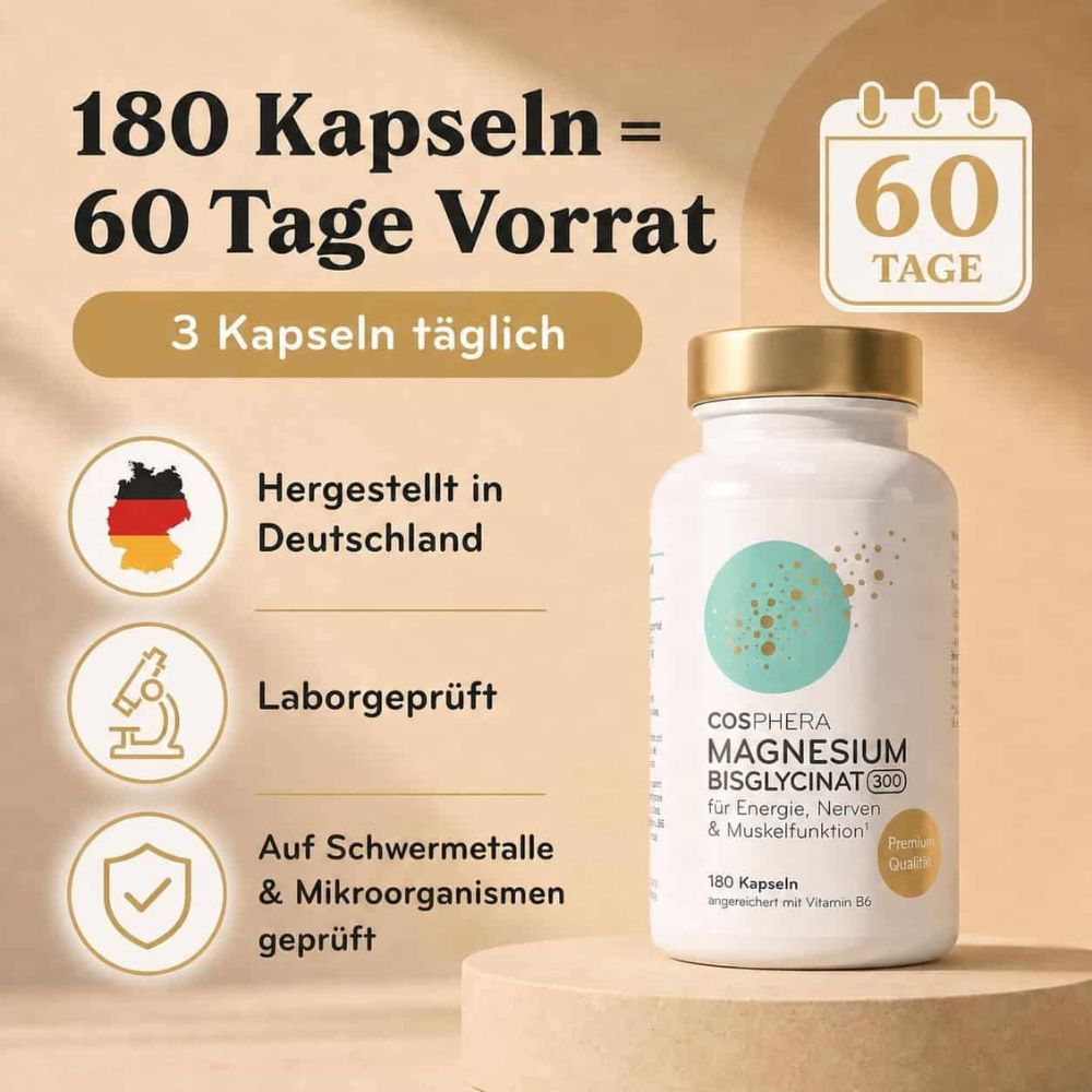 Cosphera Magnesium Bisglycinat 300 · 180 Kapseln – Bild 6