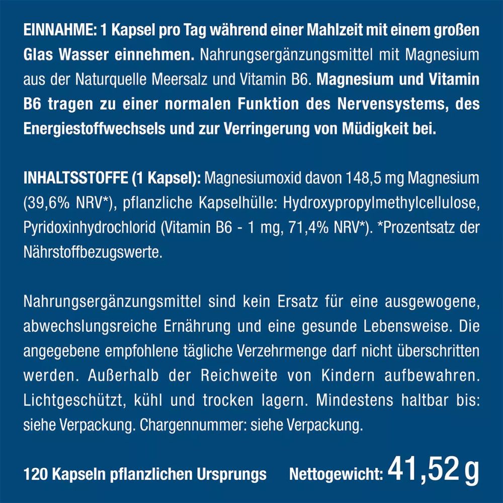 Nutrimea Marines Magnesium · 120 Kapseln – Bild 5