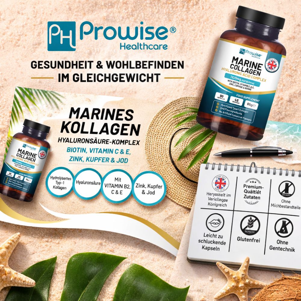 Prowise Healthcare Meereskollagen mit Hyaluronsäure 1100 mg · 90 Kapseln – Bild 4