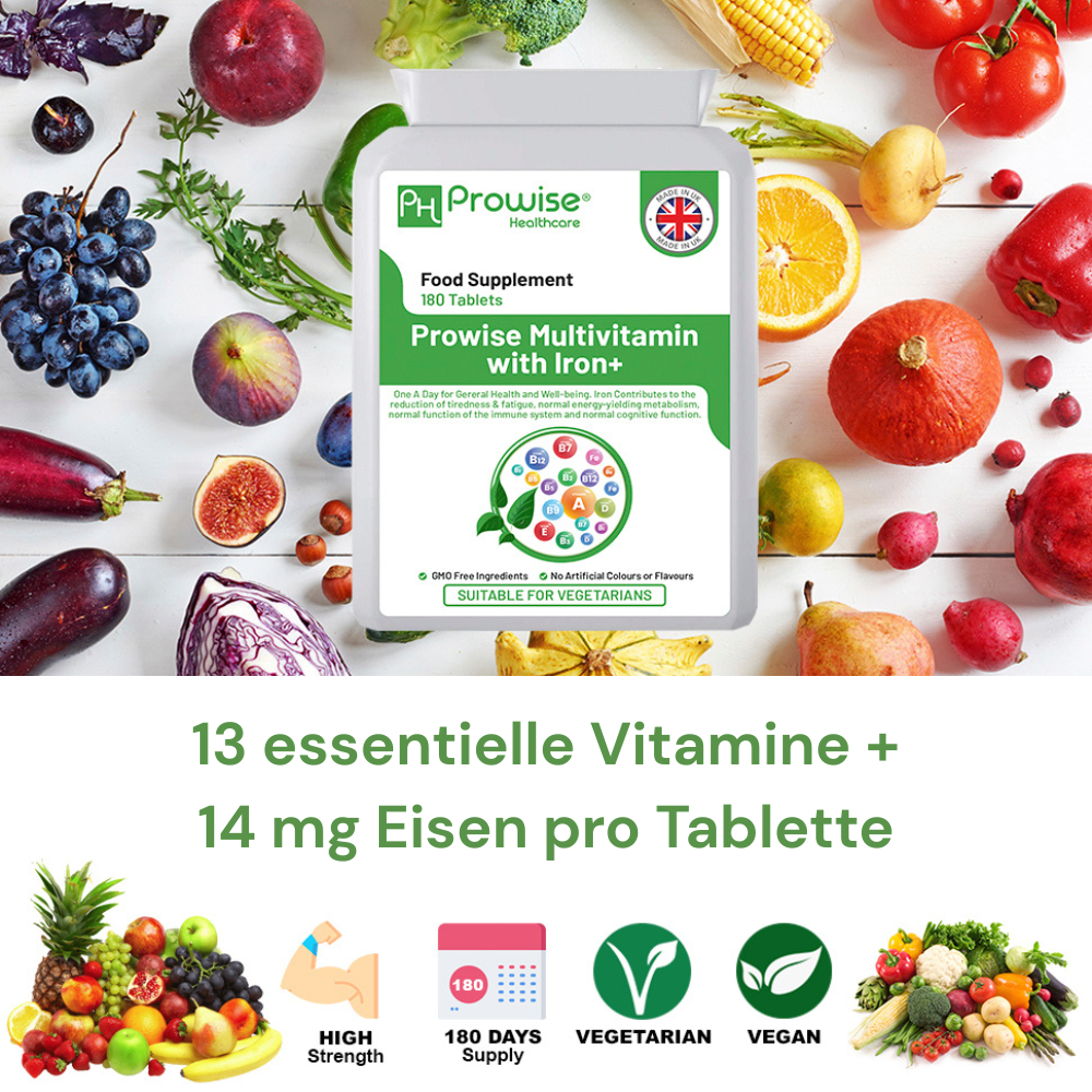 Prowise Healthcare Multivitamin mit Eisen zur Unterstützung des Immunsystems · 180 Tabletten – Bild 3