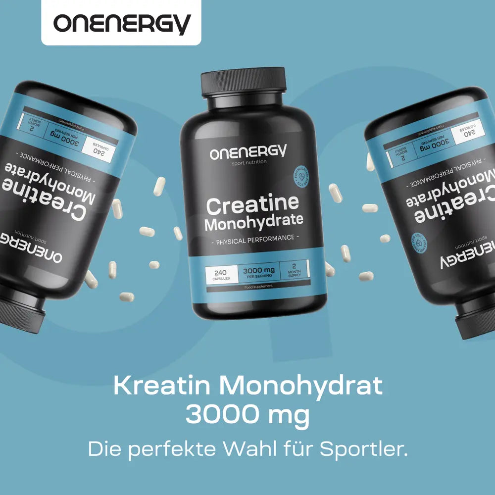 OnEnergy Kreatin Monohydrat 3000 mg für der körperlichen Leistungsfähigkeit · 240 Kapseln – Bild 3