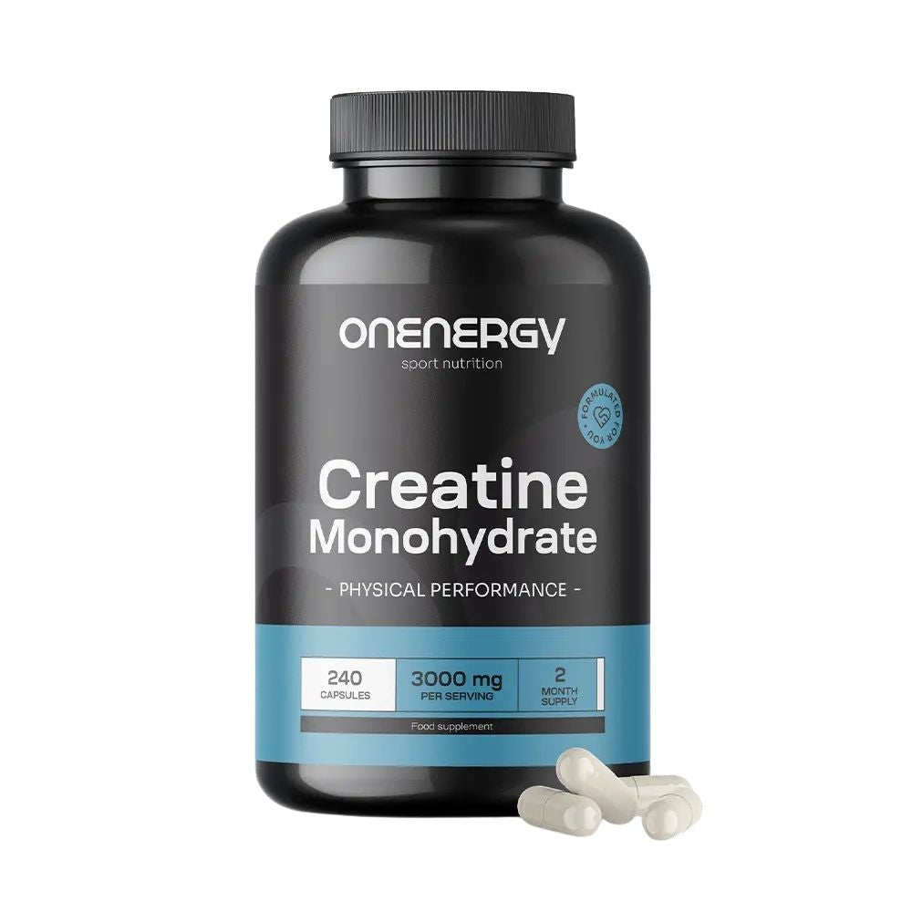 OnEnergy Kreatin Monohydrat 3000 mg für der körperlichen Leistungsfähigkeit · 240 Kapseln