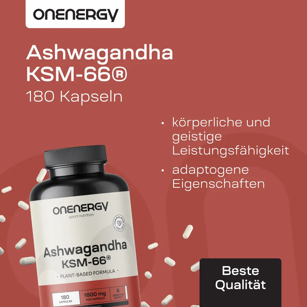 OnEnergy Ashwagandha KSM-66® für Leistungsfähigkeit · 180 Kapseln – Bild 3