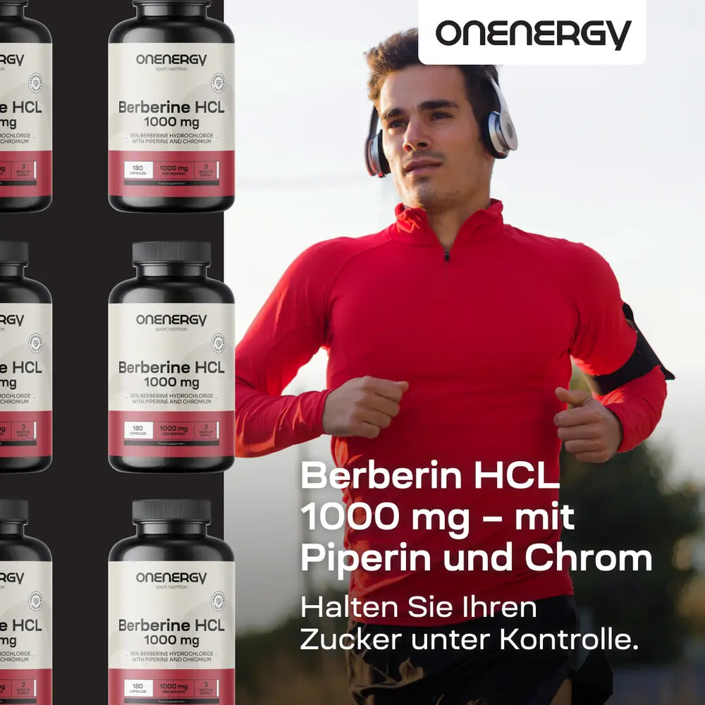 Onenergy Berberin HCL 1000 mg · mit Piperin und Chrom · 180 Kapseln – Bild 2