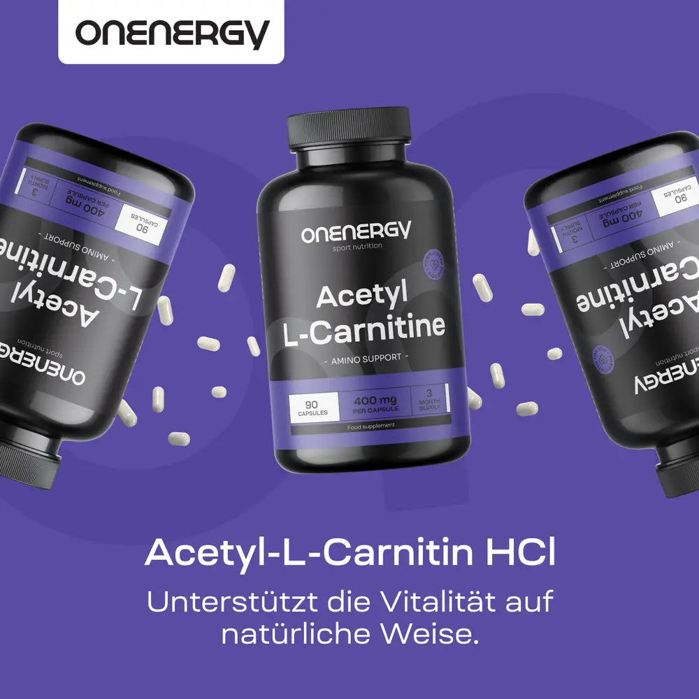 OnEnergy | Acetyl-L-Carnitin HCl für den Stoffwechsel von Fettsäuren – 90 Kapseln