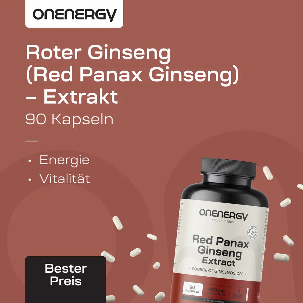 OnEnergy Roter Ginseng (Red Panax Ginseng) · Extrakt · 90 Kapseln – Bild 4