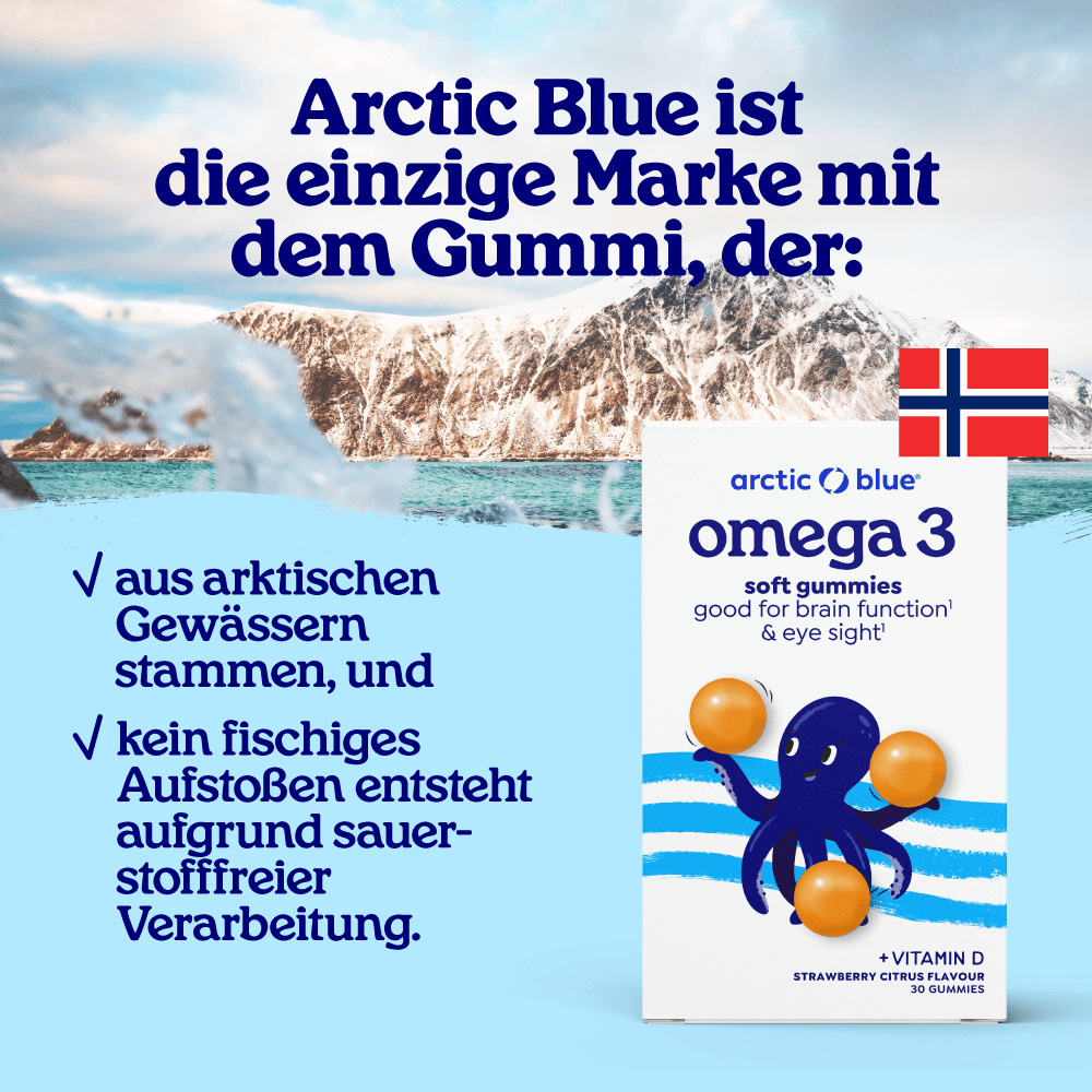 Arctic Blue Omega-3-Gummis DHA + EPA mit Vitamin D3 · MSC (30 Gummibärchen) – Bild 2