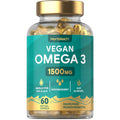 Horbaach | Omega 3 Vegan 1500mg aus Algenöl | 60 Kapseln mit Hochdosiert ALA und DHA pro Portion