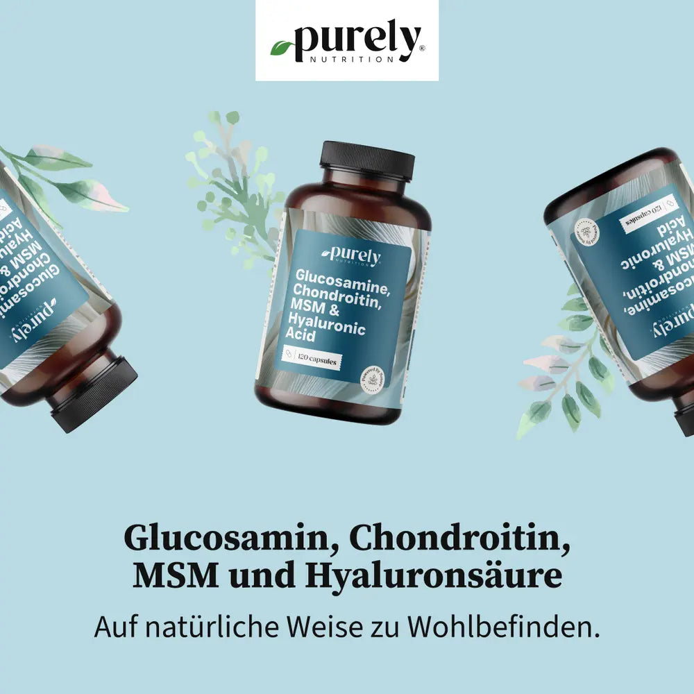 Purely Glucosamin, Chondroitin, MSM und Hyaluronsäure · 120 Kapseln – Bild 3