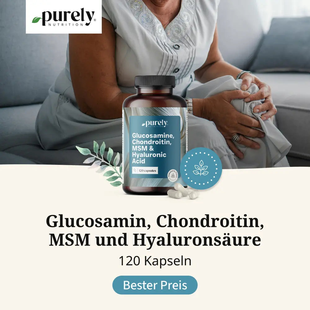 Purely Glucosamin, Chondroitin, MSM und Hyaluronsäure · 120 Kapseln – Bild 4