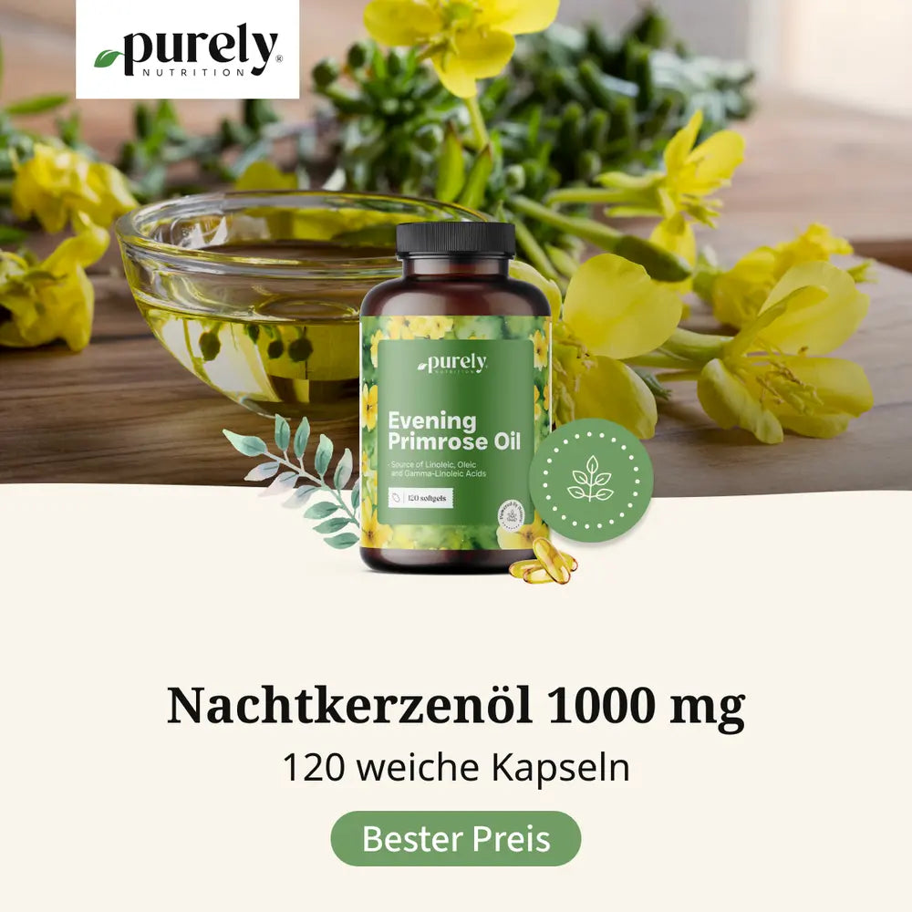 Purely Evening Primrose Oil (Nachtkerzenöl) 1000 mg · 120 Weichkapseln – Bild 4
