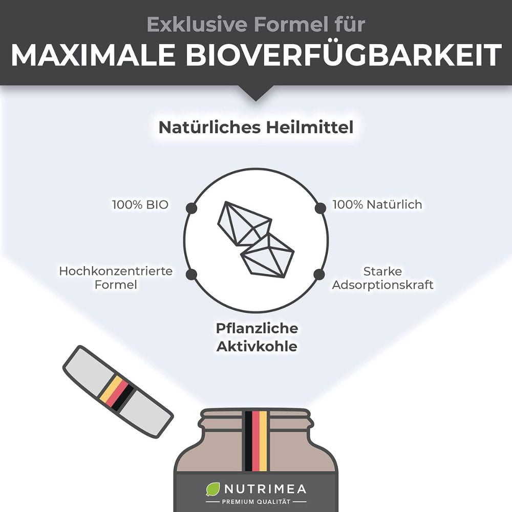 Nutrimea Rein Pflanzliche Aktivkohle BIO DETOX PURECOAL® · 60 Kapseln – Bild 5