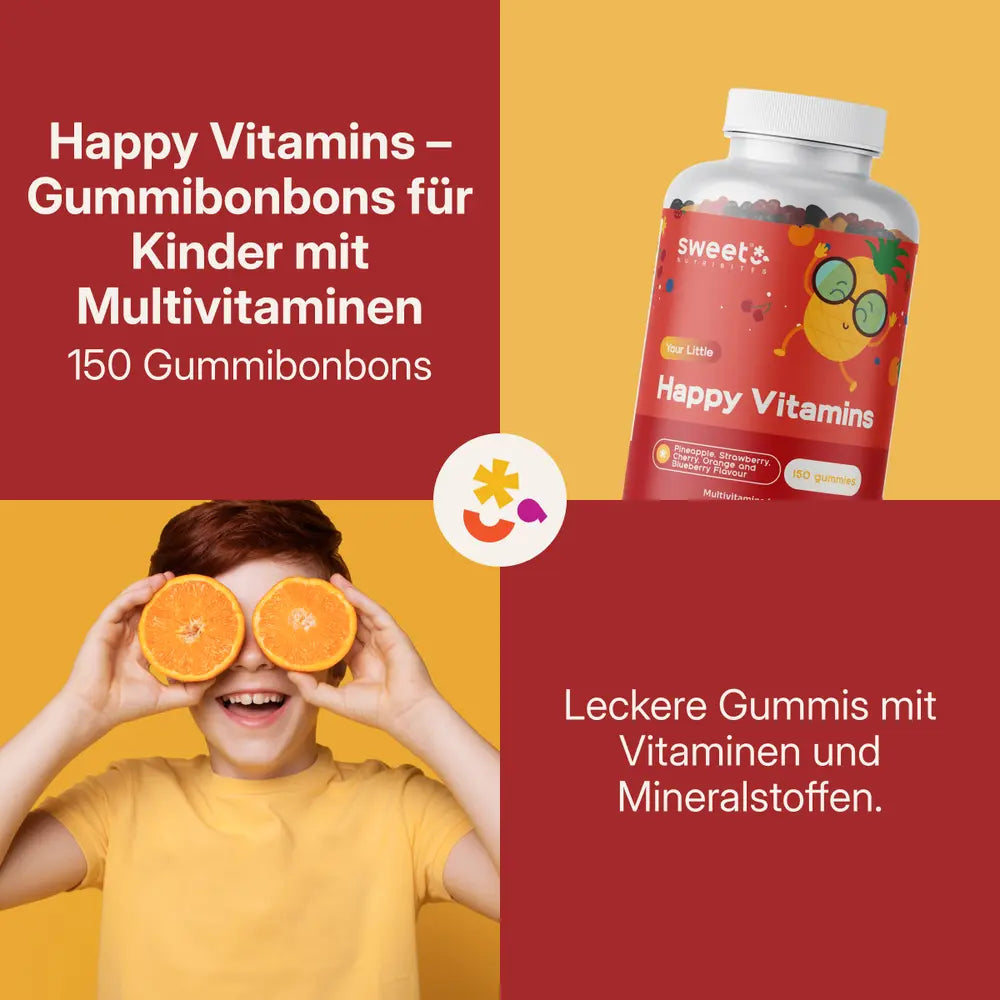 Sweet Nutribites Happy Vitamins · Multivitaminen für Kinder · 150 Gummibonbons – Bild 4