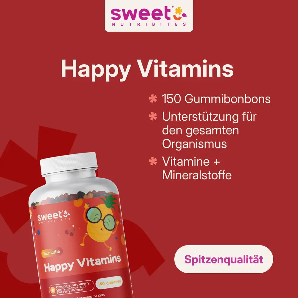 Sweet Nutribites Happy Vitamins · Multivitaminen für Kinder · 150 Gummibonbons – Bild 3