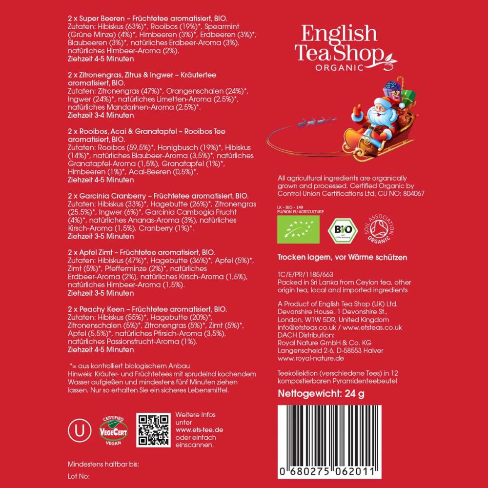 English Tea Shop Tee Geschenk "Winter Kollektion" mit Schleife · Rot · 12 Pyramiden-Beutel – Bild 5