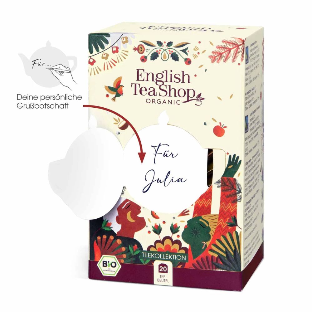 English Tea Shop Teegeschenk "Frohe Weihnachten" personalisierbar mit Klappkarte – Bild 2