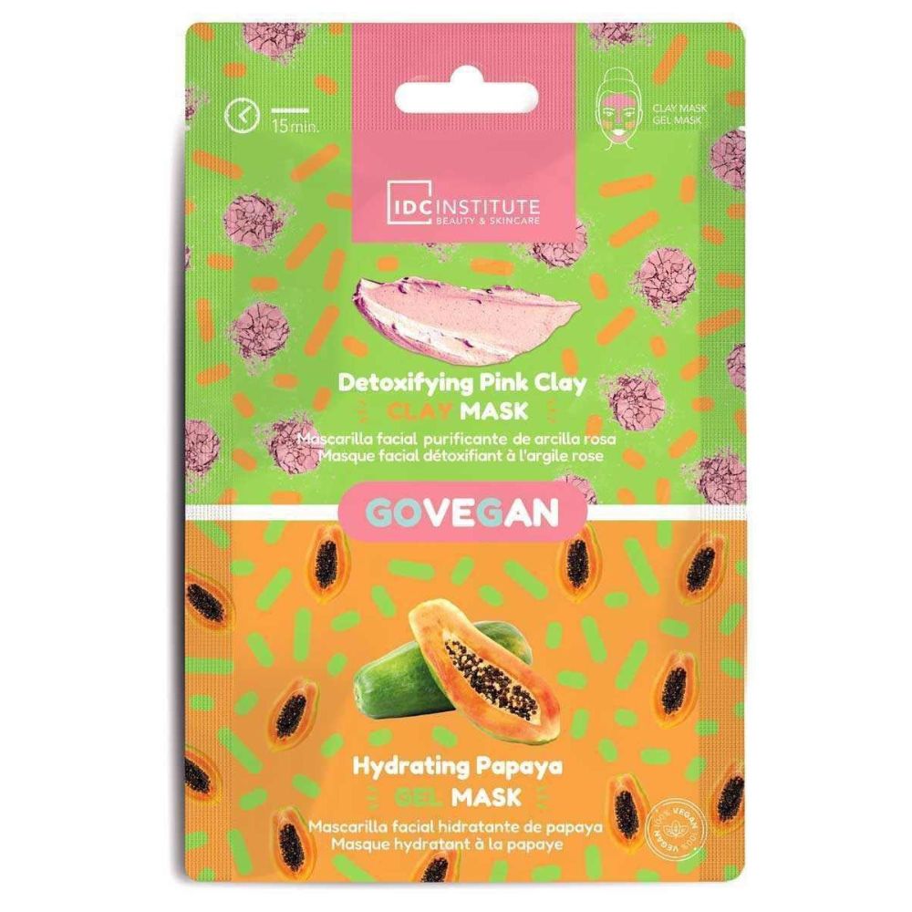 IDC Institute Vegane Duomaske mit Pink Clay & Papaya