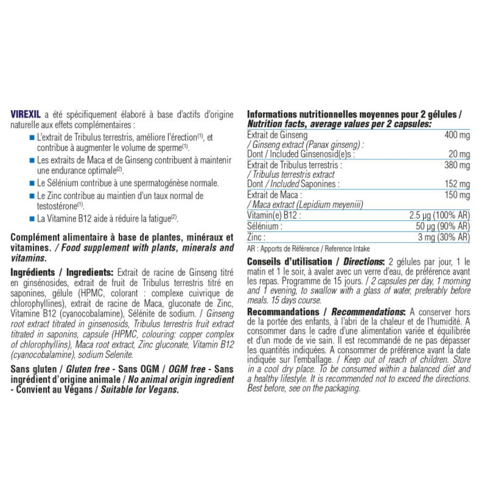 Nutri Expert Virexil für Männer für Potenz und Libido · Alternative zu Viagra und Kamagra · 30 Kapseln – Bild 3