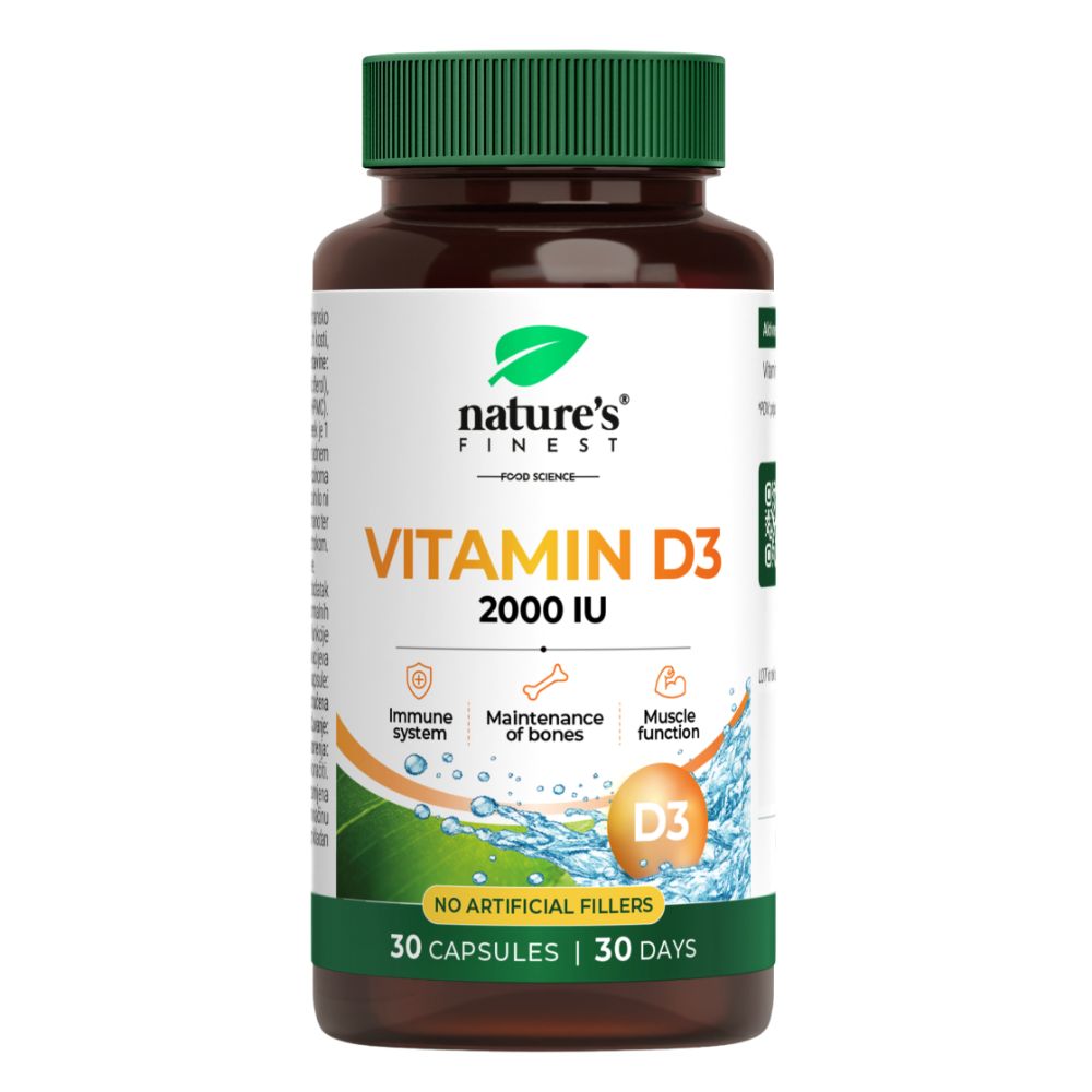 Nature's Finest | Vitamin D3 2000 IE für Knochen, Muskeln und Immunsystem - 30 Kapseln
