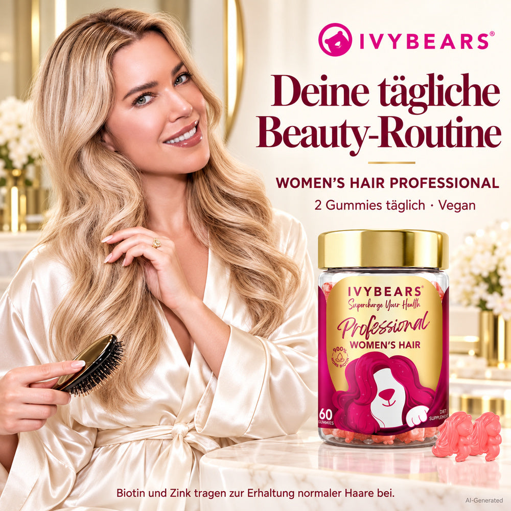 IvyBears | Womens Hair Professional für die tägliche Haarpflege von innen - 60 vegane Gummies