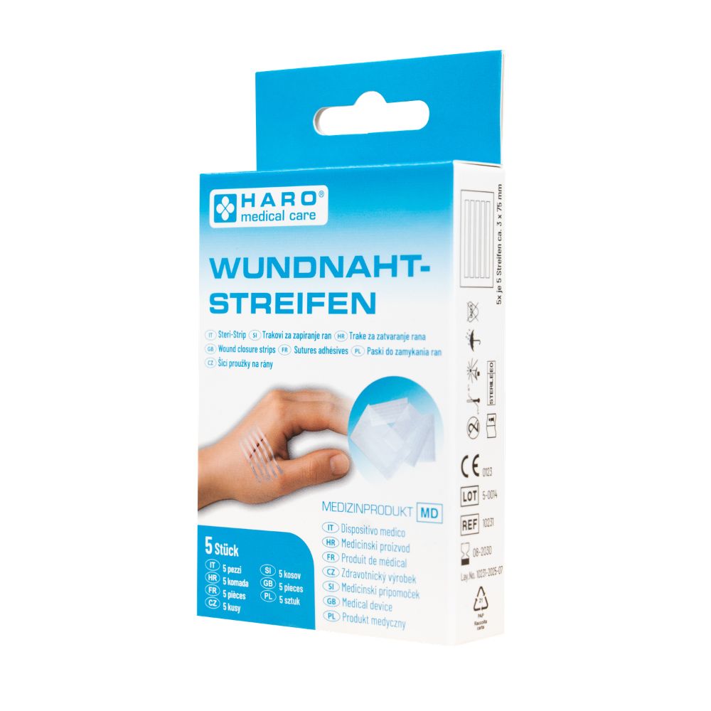 Haro Wundnahtstreifen zur Versorgung kleiner, oberflächlicher Wunden · 5 Stück – Bild 3