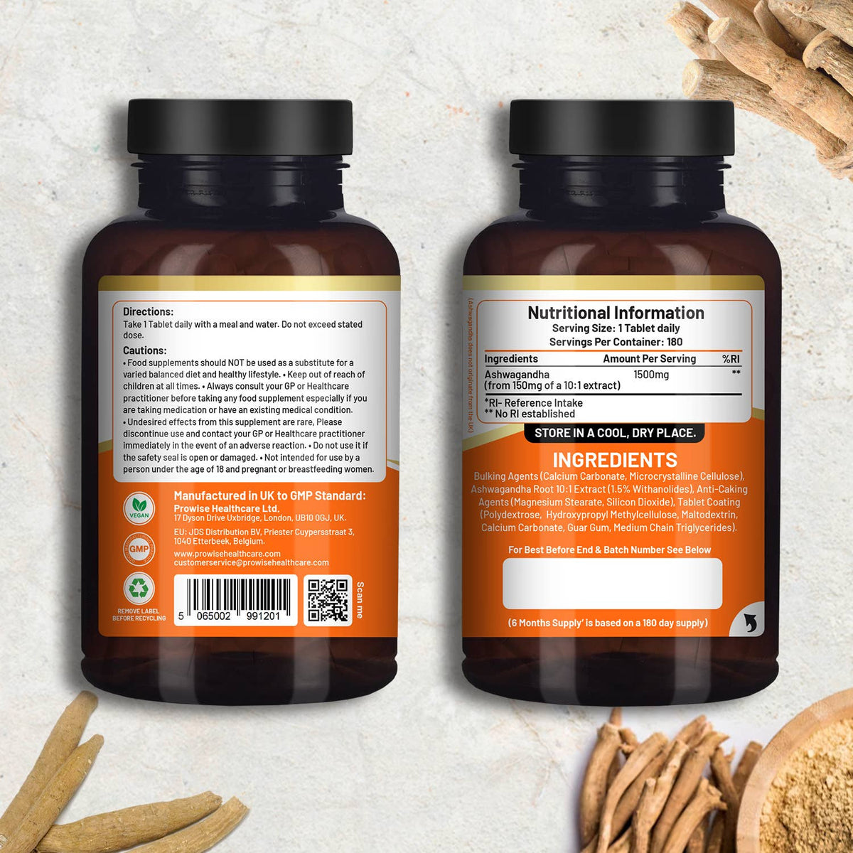 Prowise Healthcare Ashwagandha 1500 mg · 180 vegane Tabletten – Bild 4