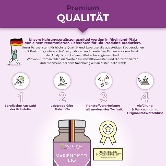 Nutrimea Mariendistel BIO · Natürlich Leber & Körper entgiften · Reines Mariendistel-Extrakt – Bild 6