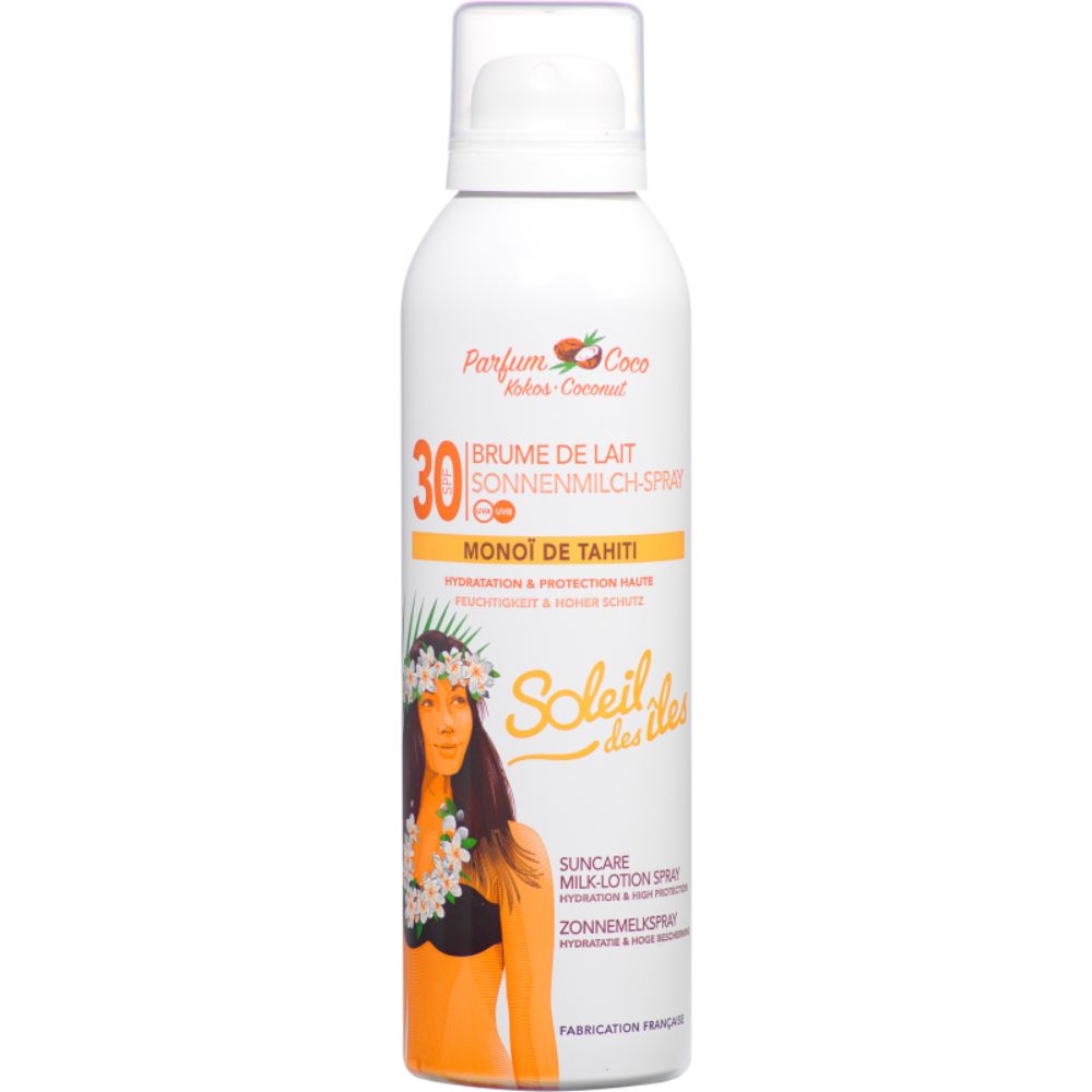 Soleil des Iles Sonnenschutz-Milchspray mit Kokosduft · SPF30