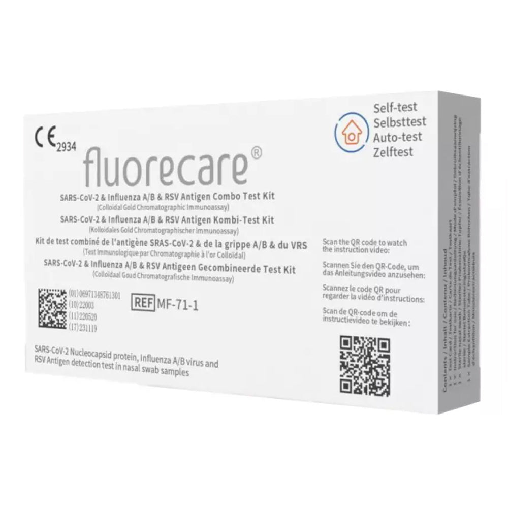 fluorecare® 4in1 SARS-CoV-2, Influenza A/B & RSV Combo-Schnelltest – XL Großmengen - B2B