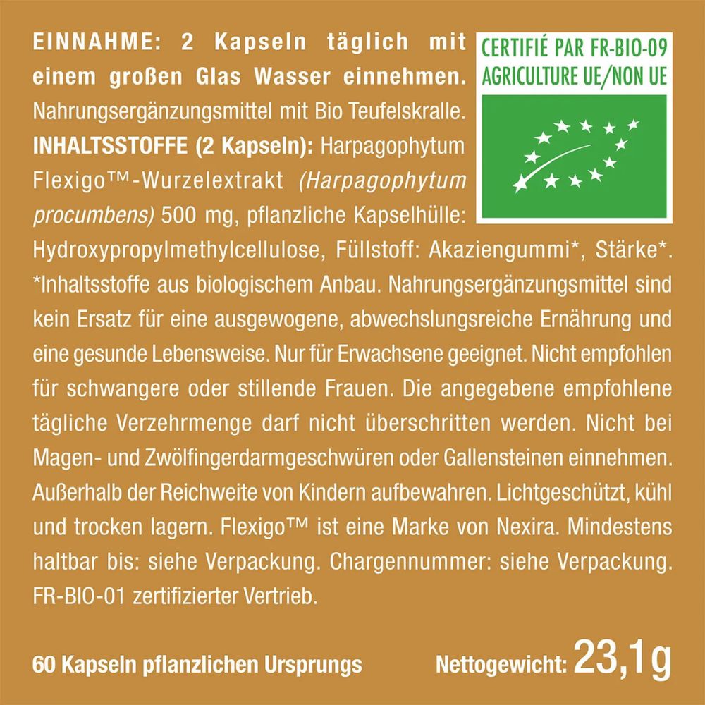 Nutrimea Teufelskralle BIO (Harpagophytum) · 60 Kapseln – Bild 5